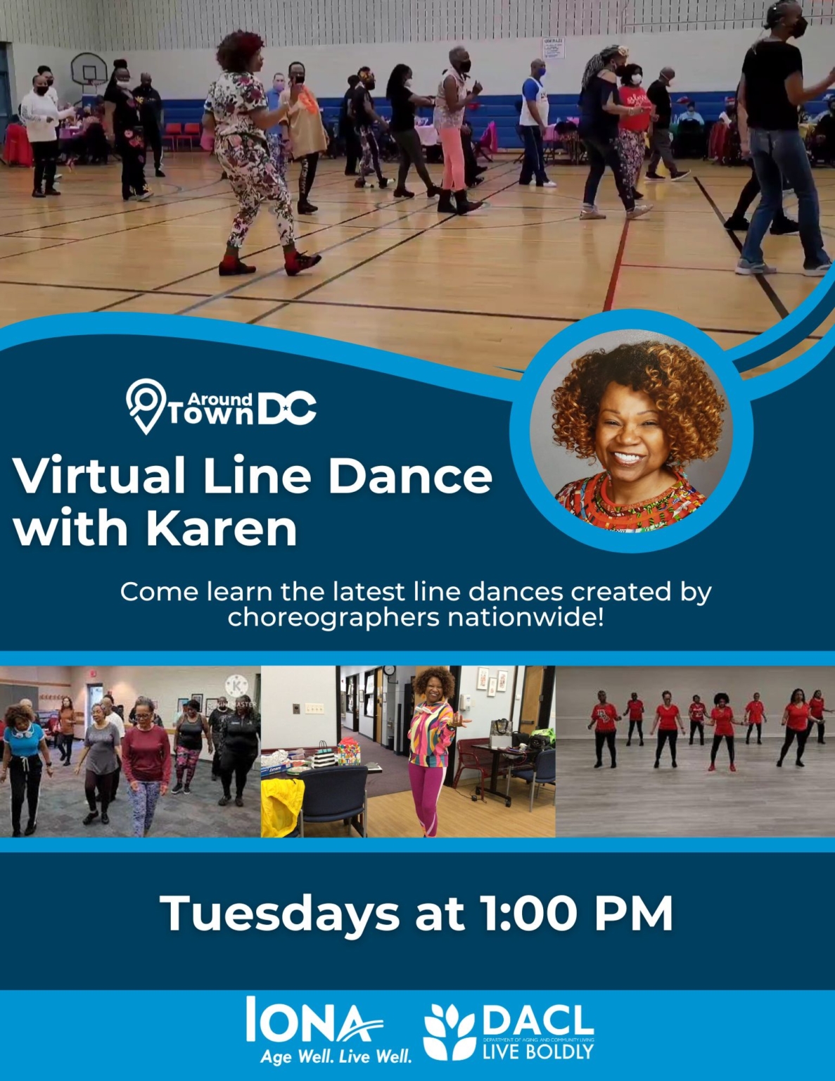 Weekly Virtual Line Dance Lesson with Karen S. - Around Town DC